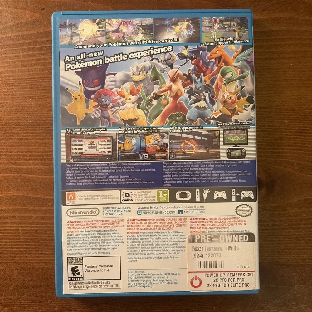 Pokemon Pokkén Tournament (Nintendo Wii U, 2016) Untested